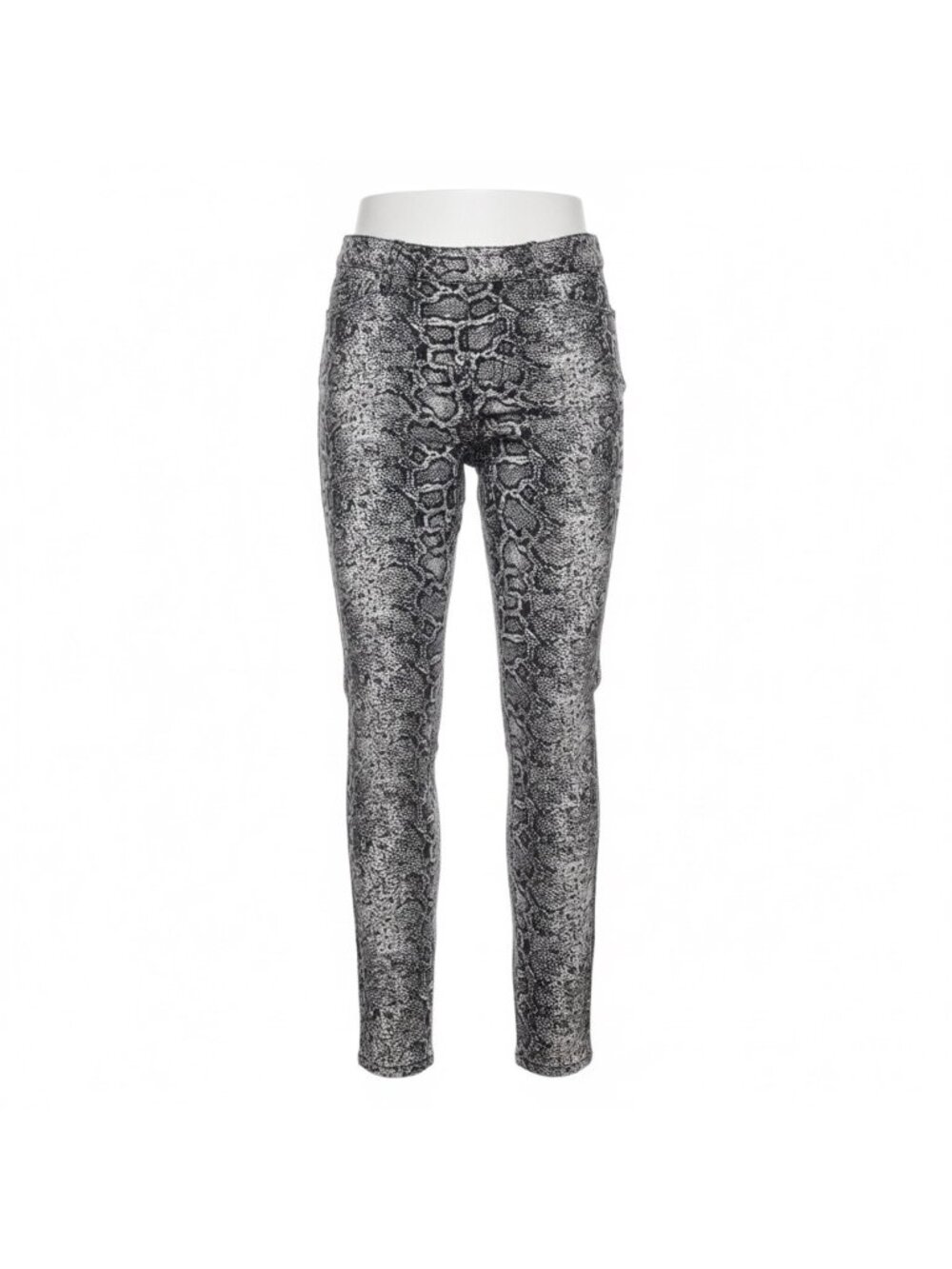 Calvin Klein Womens Black & White Snakeskin Print Stretch Pants Size 8